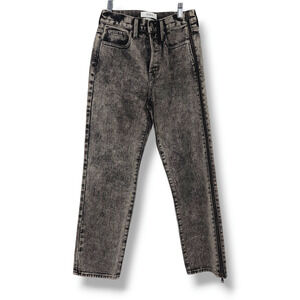 NWT Pistola Charlie Grey Button Fly Denim Jeans Side Zipper Sz 26X27 Black Grey